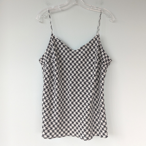 NWT Acrobat Boutique Label Black & White Houndstooth 100% Silk Camisole Top - Picture 4 of 8
